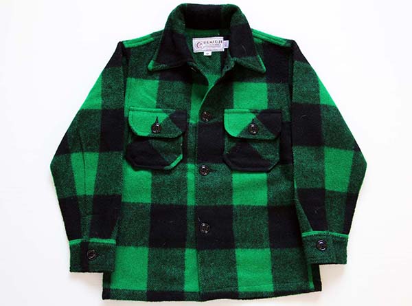 USA製 BEMIDJIベミジ バッファローチェック ウール シャツジャケット 緑×黒 10