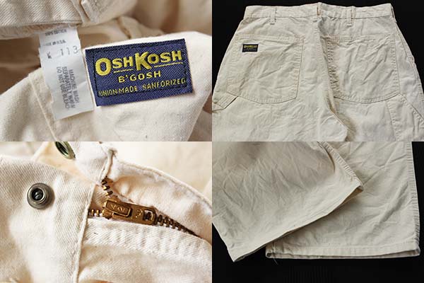 80s USA製 OSHKOSH B'GOSH ペインターパンツ 生成り - Sixpacjoe Web Shop