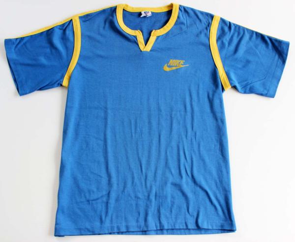 70s USA製 NIKEナイキ ロゴ Tシャツ 青×黄 L - Sixpacjoe Web Shop