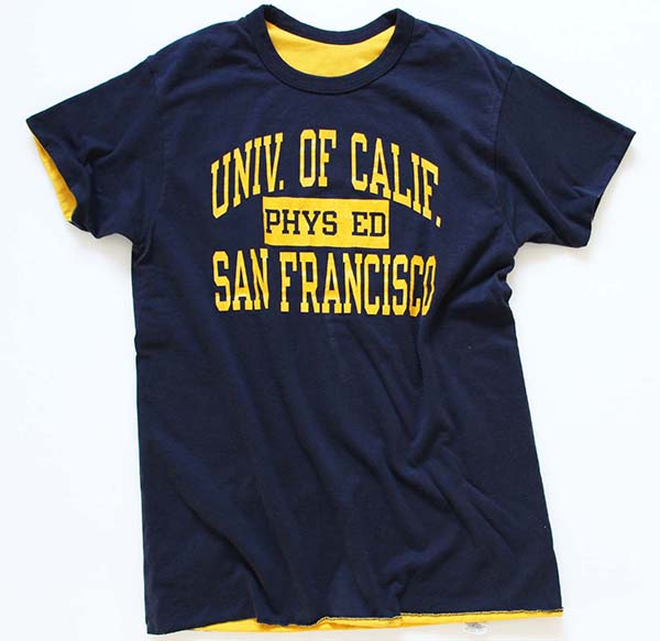 80s USA製 Championチャンピオン UNIV. OF CALIF. リバーシブルTシャツ