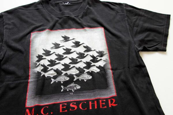 68cm90s MC Escher エッシャー Sky\u0026WaterアートTシャツ XL
