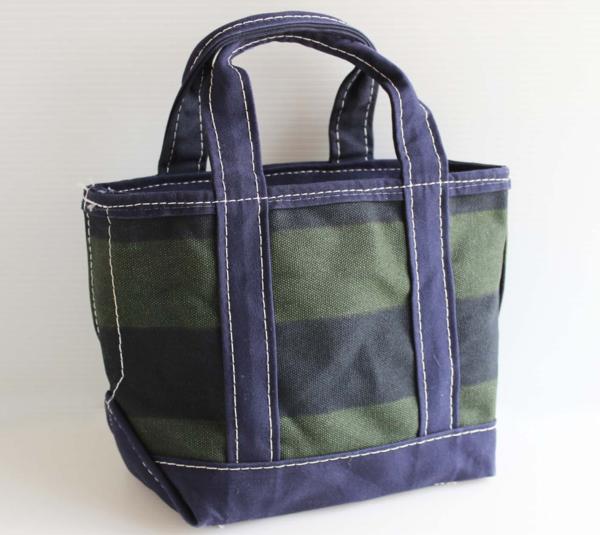 USA製 L.L.Bean BOAT AND TOTE 太ボーダー キャンバス トートバッグ 紺 