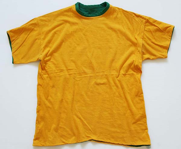 70s USA製 Championチャンピオン リバーシブルTシャツ 緑×黄 XL