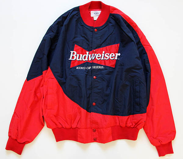 90s USA製 Budweiserバドワイザー 切り替え ナイロンジャケット XL