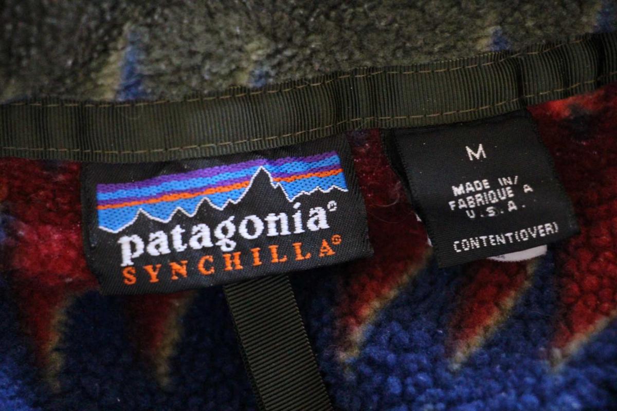 90s USA製 patagoniaパタゴニア ミネハハ 総柄 シンチラ フリース