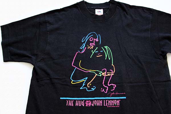 80s USA製 THE HUG JOHN LENNONジョンレノン オノヨーコ ネオンカラー