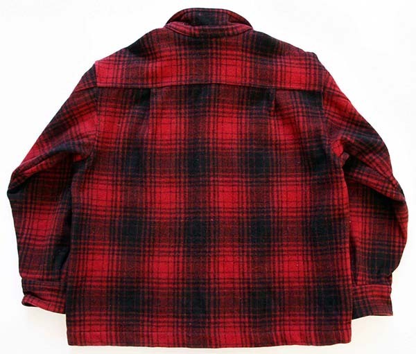 80s USA製 SMITH&HAWKEN オンブレチェック ウール シャツジャケット 赤