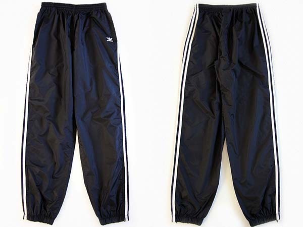 ◎【XL相当】90's adidas ナイロンパンツ　アディダス　黒　ブラック