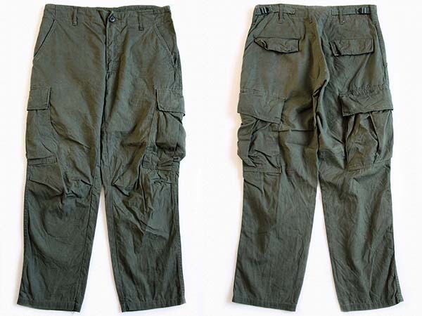 Cont【ヴィンテージ】60s US ARMY ジャングルファティーグ パンツ 米軍