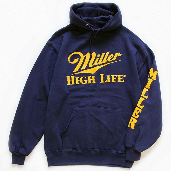 80s USA製 Miller HIGH LIFE スウェットパーカー 紺 XL - Sixpacjoe