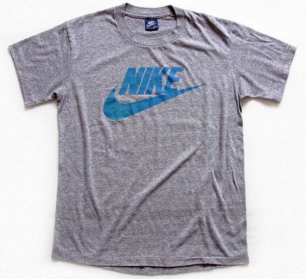 80s USA製 NIKEナイキ ロゴ Tシャツ 杢グレー L - Sixpacjoe Web Shop