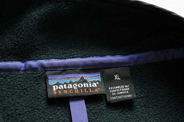 90s patagoniaパタゴニア シンチラ フリース スナップT 深緑 XL