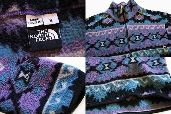 90s USA製 the north face 総柄 フリース ジャケット