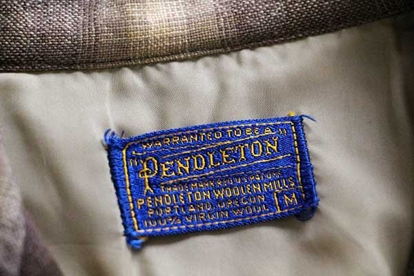 50s PENDLETONペンドルトン オンブレチェック ウール オープン