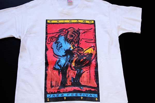 90s ジャス フェスティバル アート イラスト 両面 プリント Tシャツ XL