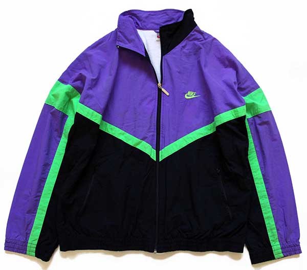 ナイロンジャケットレア 海外 Nike ナイキ GYAKUSOU ナイロンジャケット 緑＆紫S
