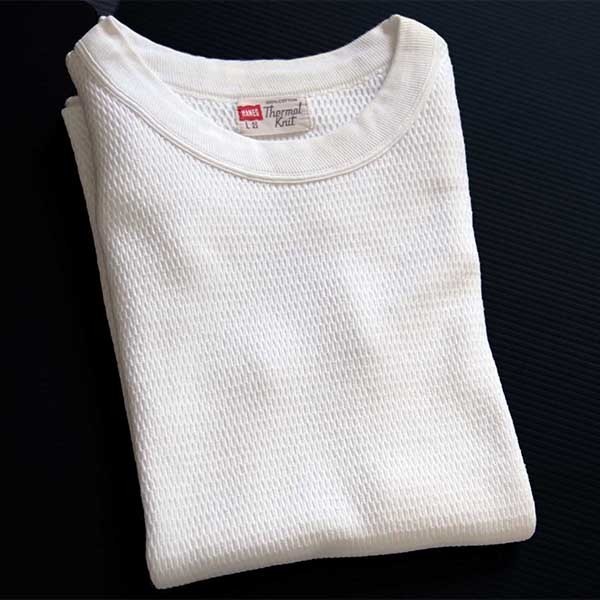 60s HANES Thermal Knit コットン サーマルシャツ ナチュラル L ...