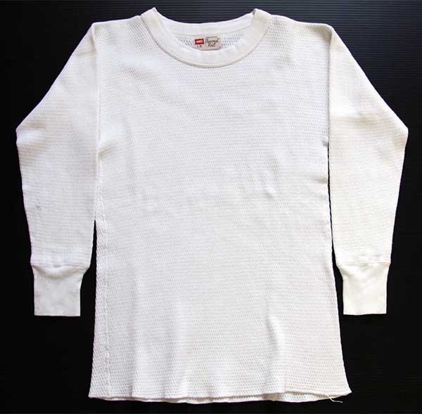 60s HANES Thermal Knit コットン サーマルシャツ ナチュラル L ...