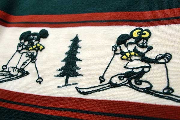 70s KENNINGTONケニントン ミッキー&ミニー マウス スキー 刺繍 ...