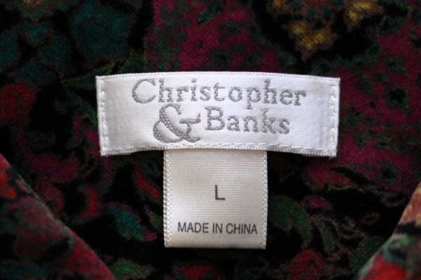 Christopher&Banks 花柄 総柄 コットン ベロアジャケット L ...