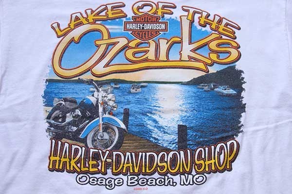 ヘインズ Hanes Harley-Davidson ハーレーダビッドソン 両面プリント モーターサイクル バイクTシャツ USA製 メンズS /eaa34274561cm身幅