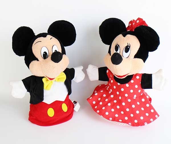 90s MATTEL Disneyディズニー ミッキー&ミニー マウス ハンドパペット