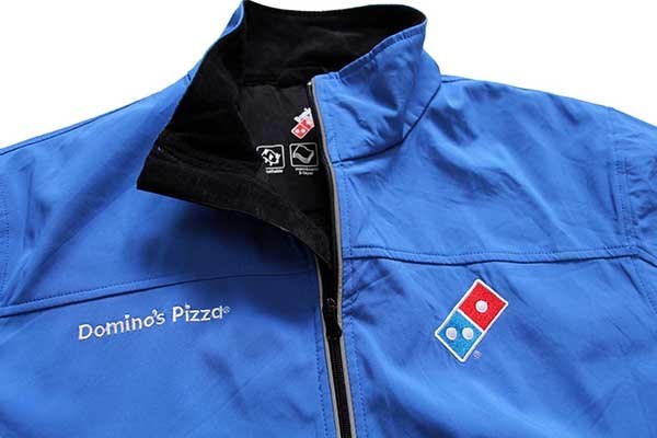 Domino's Pizza ドミノピザ ロゴ刺繍 ソフトシェルジャケット 青 M