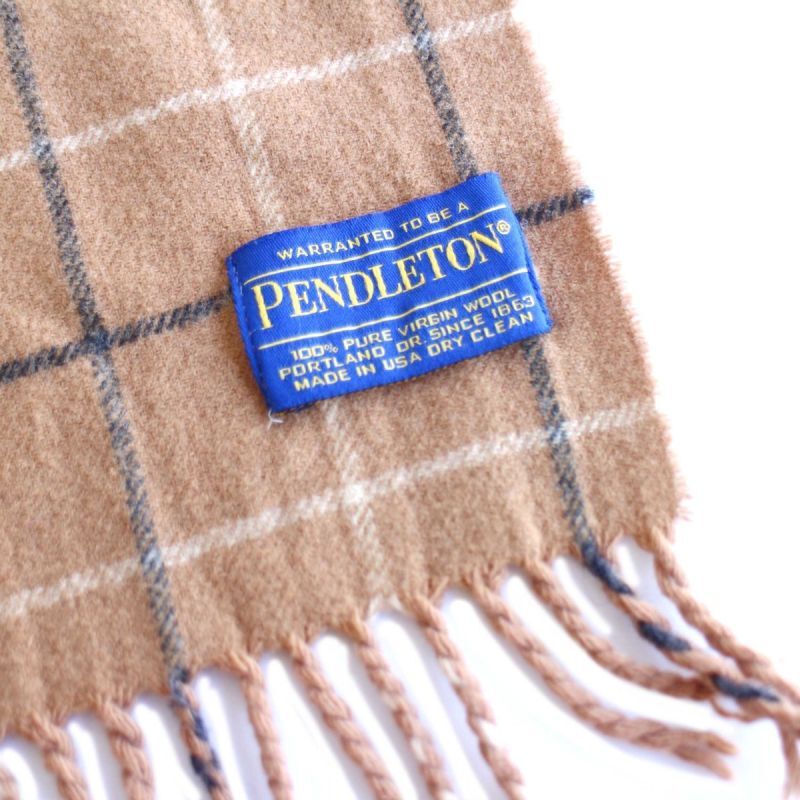 USA製 PENDLETONペンドルトン チェック ウール マフラー - Sixpacjoe