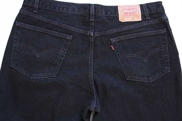 00s USA製 Levi'sリーバイス 550 ブラック デニムパンツ w42 L30☆126