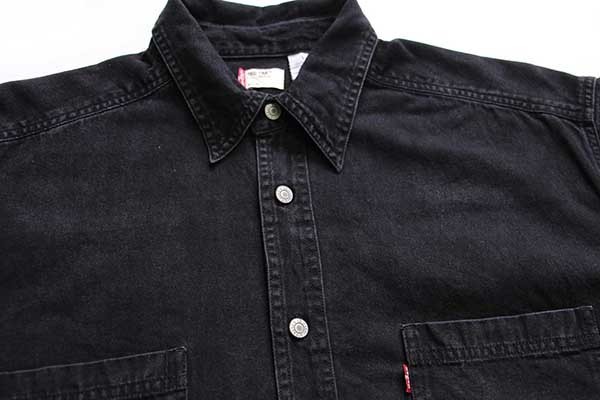 00s Levi'sリーバイス ブラック デニムシャツ L - Sixpacjoe Web Shop