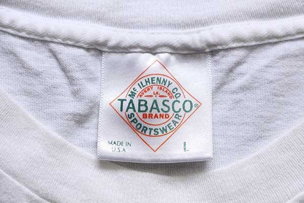 海外 正規品 TABASCOタバスコTシャツtシャツ企業ビッグロゴ雰囲気古着