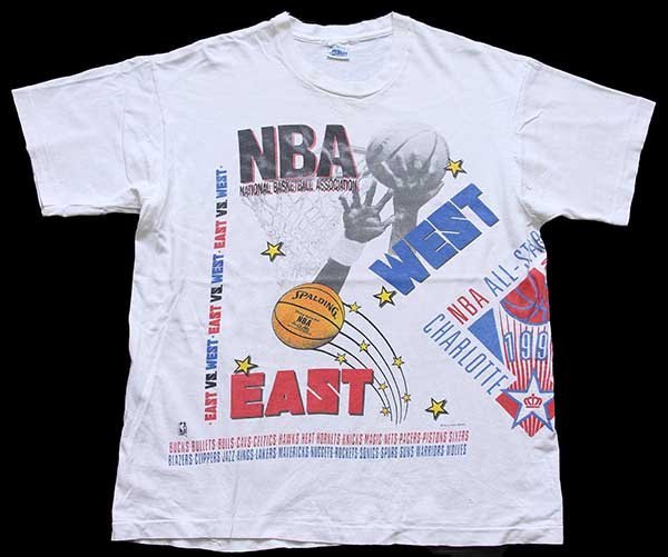 90s USA製 NBA ALL-STAR GAME オールオーバープリント コットンTシャツ ...