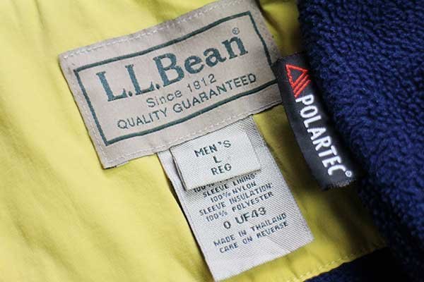 L.L.Bean ロゴ刺繍 POLARTEC フリースライナー ナイロンジャケット 黄