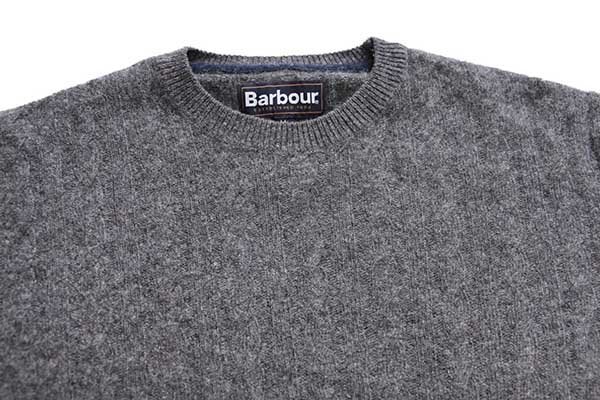 Barbourバブアー ケーブル編み ウール×リネンニット セーター グレー M