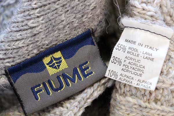 90s イタリア製 FIUME 編み柄 グラデーション ウール×アクリル ...