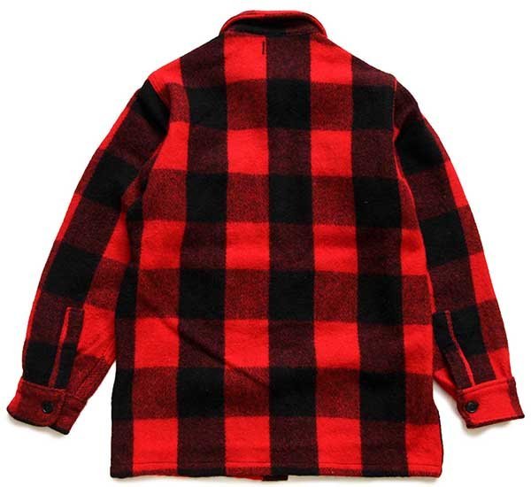 70s L.L.Bean 筆記体タグ バッファローチェック ウールシャツ 赤×黒 M