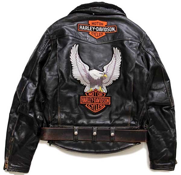 カラーブラック【美品】Harley Davidson 革ジャン 本革 ライダース ハーレー