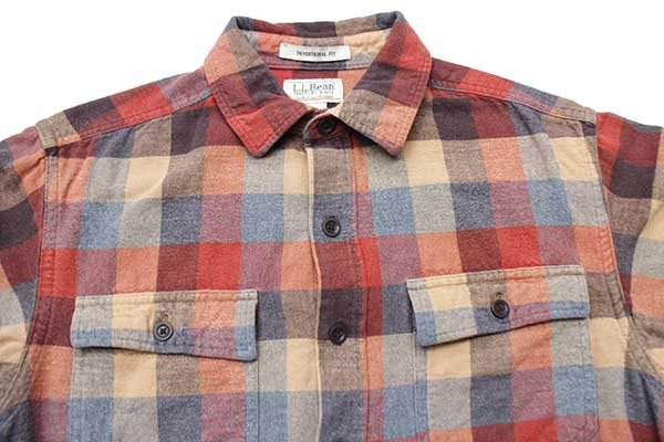 L.L.Bean CHAMOIS CLOTH SHIRT ブロックチェック コットン シャモア