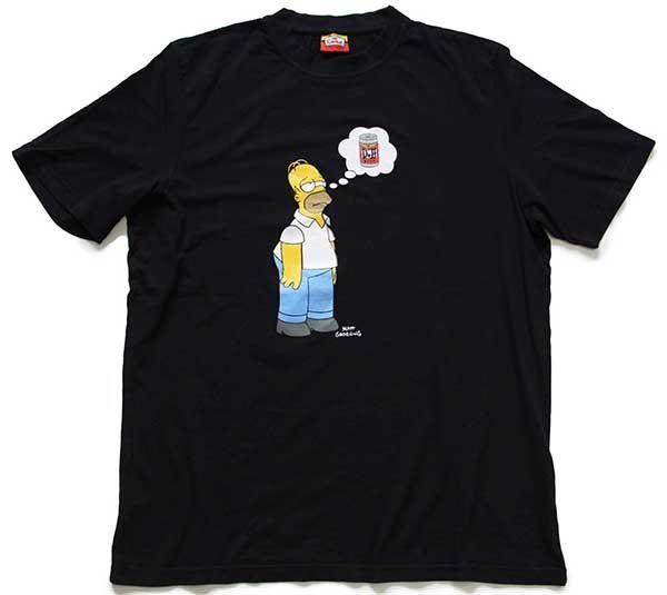 The Simpsons シンプソンズ ホーマー Duff BEER コットンTシャツ 黒 L 