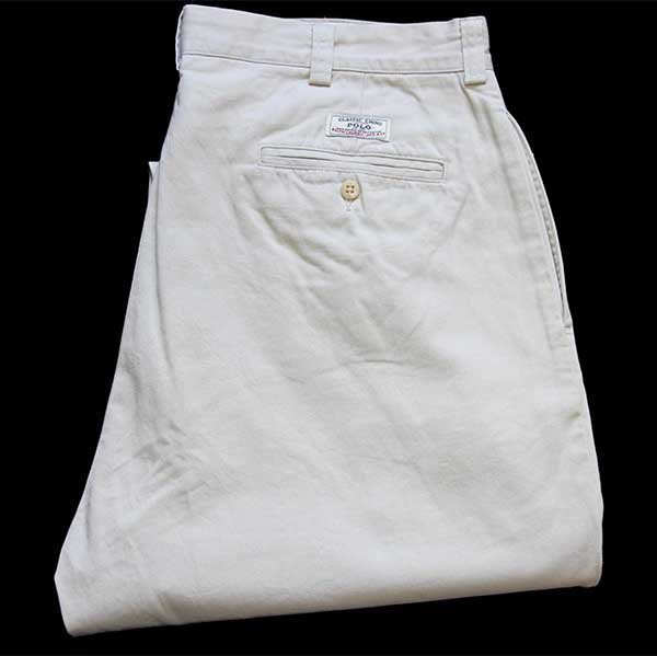 90s ポロ ラルフローレン PHILIP PANT コットン チノパン アイボリー