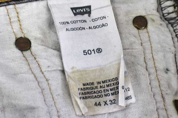 メキシコ製 Levi'sリーバイス 501 先染め ブラック デニムパンツ w44