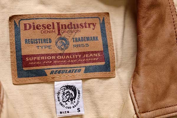 イタリア製 Dieselディーゼル ロゴ刺繍 コットンツイルジャケット