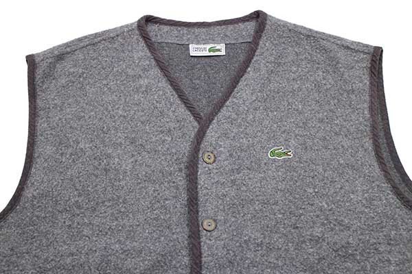 80s スペイン製 CHEMISE LACOSTE ラコステ ワンポイント ウール パイル