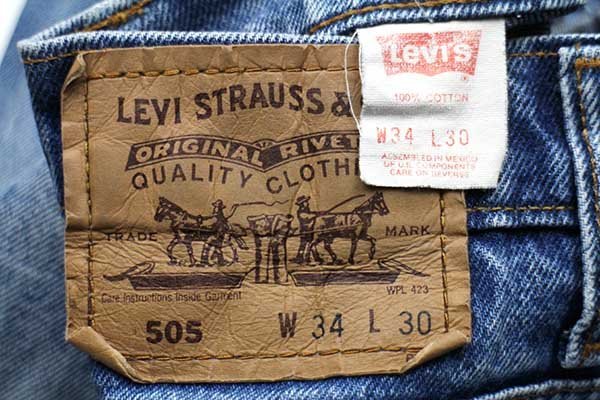 90s メキシコ製 Levi'sリーバイス 505 ダメージ デニムパンツ ヒゲ w34