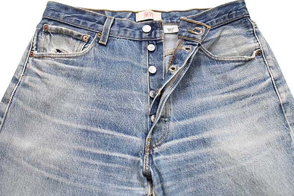 00s メキシコ製 Levi'sリーバイス 501 ダメージ デニムパンツ ヒゲ w34