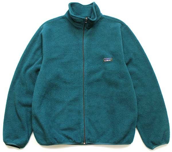 90s USA製 L.L.Bean フリースジャケット 青緑 M - Sixpacjoe Web Shop
