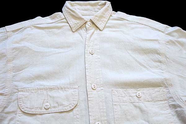 80s USA製 ラルフローレン コットン ワークシャツ 生成り 6 