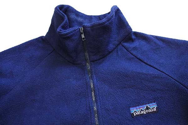 80s patagoniaパタゴニア デカタグ フルジップ フリースジャケット 紺