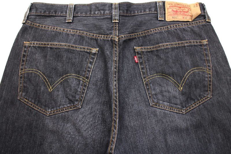 00s メキシコ製 Levi'sリーバイス 501 先染め ブラック デニムパンツ