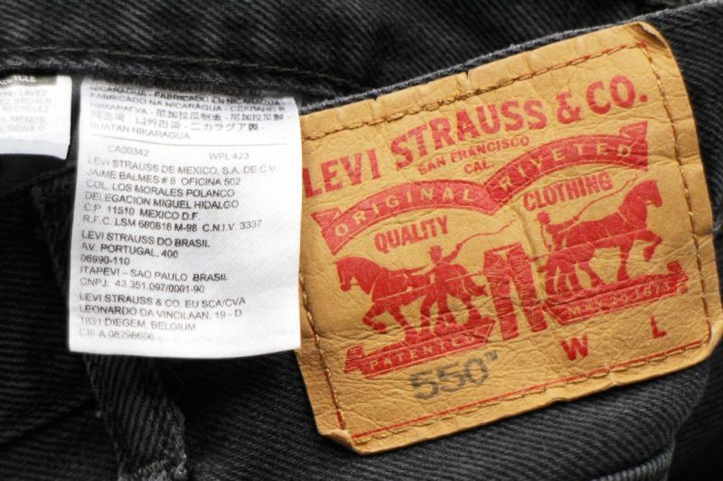 Levi'sリーバイス 550 ブラック デニムパンツ w44 L30☆SDP2245 特大